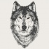 Cool yellow-eyed wolf head tattoo design