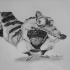 Crazy black-and-white ice age squirrel tattoo design by Simone93