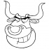 Cunning cartiin unolored bull head tattoo design