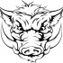 Cunning outline wild pig muzzle tattoo design