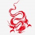 Cunning stealing up red-ink dragon tattoo design