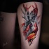 Cute Jackelope tattoo on leg