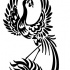 Cute black-ink phoenix bird tattoo design