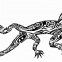 Cute black-ink tribal-patterned reptile tattoo design
