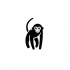 Cute black chimpanzee logo tattoo design