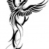 Cute black stylized phoenix tattoo design