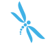 Cute blue-color dragonfly tattoo design
