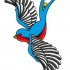 Cute blue sparrow with grey wings and red belly tattoo design