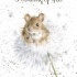 Cute brown mouse sitting in fluffy dandelion tattoo design