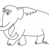 Cute cartoon outline mammoth tattoo design