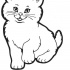 Cute cartoon uncolored cat tattoo design