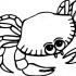 Cute cartoon uncolored crab tattoo design