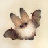 Cute fluffy flying bat tattoo design
