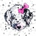 Cute funny animal muzzle with pink bow tattoo design