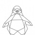 Cute geometric penguin tattoo design