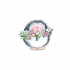 Cute hedgehog keeping pink and white flowers tattoo design