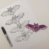 Cute little outline bat tattoo designs
