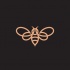 Cute orange-line bee sign tattoo design