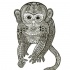 Cute ornate monkey tattoo design
