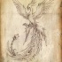 Cute pencilwork rising phoenix tattoo design