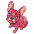 Cute pink ornamented bulldog tattoo design
