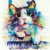 Cute rainbow waterolor animal tattoo design