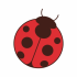 Cute round colorful ladybug tattoo design