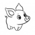 Cute small outline pig figure tattoo design
