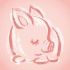 Cute white-and-rosy line sleeping pig baby tattoo design