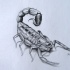 Dangerous black-and-white scorpion tattoo design
