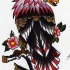 Dangerous old school pink-head eagle tattoo design by Wilkamania