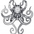 Dark different-patterned octopus tattoo design