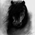 Dark realistic horse portrait tattoo design