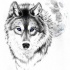 Delectable blue-eyed wolf on full moon background tattoo design