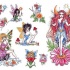 Different traditional colorful fairy tattoo designs