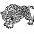 Dire grey-ink roaring stealing up jaguar tattoo design