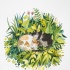 Domestic animals sleeping on grass tattoo design