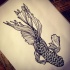 Dotwork-scale fish tattoo design