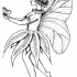 Dotwork fairy keeping a butterfly in hands tattoo design