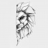 Dotwork geometric half-muzzle lion tattoo design