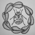 Dotwork ladybug in leaved frame tattoo design