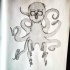 Dotwork skull-headed octopus tattoo design
