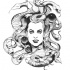 Elegant black-and-white medusa gorgona portrait tattoo design