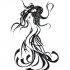 Elegant black-ink tribal mermaid tattoo design