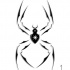 Elegant black-line spider tattoo design