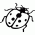 Elegant blak-and-white ladybug tattoo design