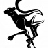 Elegant full-black running panther tattoo design