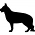 Elegant full-black static german shepherd tattoo design