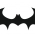 Elegant full black bat emblem tattoo design