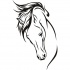 Elegant girly lined horse portrait tattoo design